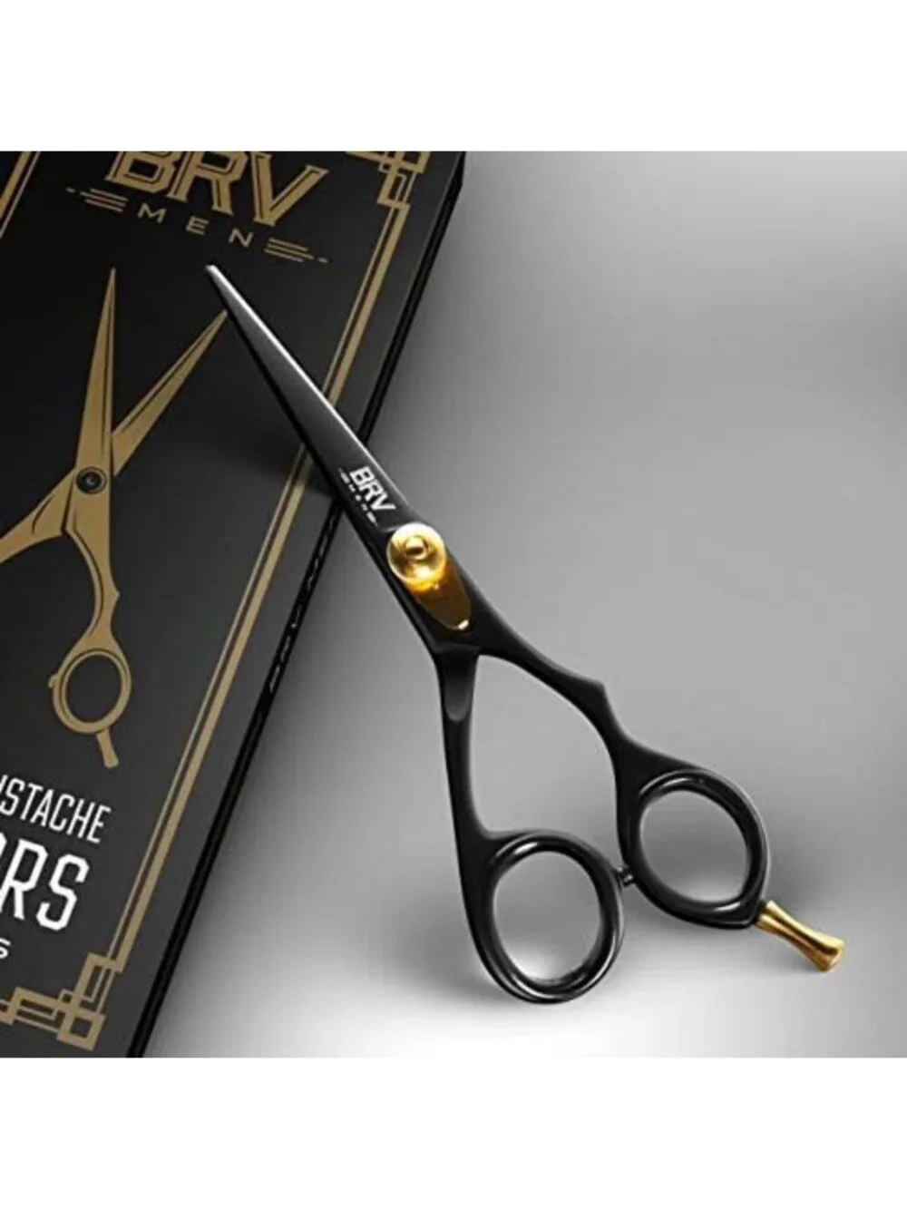 5.5” Mustache & Beard Trimming Scissors - High Carbon Steel, Razor Sharp Shears